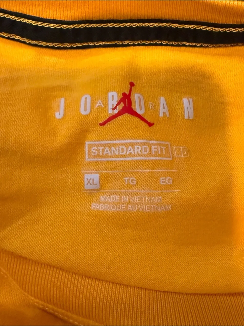 Jordan Men’s XL Yellow TW 03 Jumpman Basketball Graphic Cotton T-Shirt NWOT